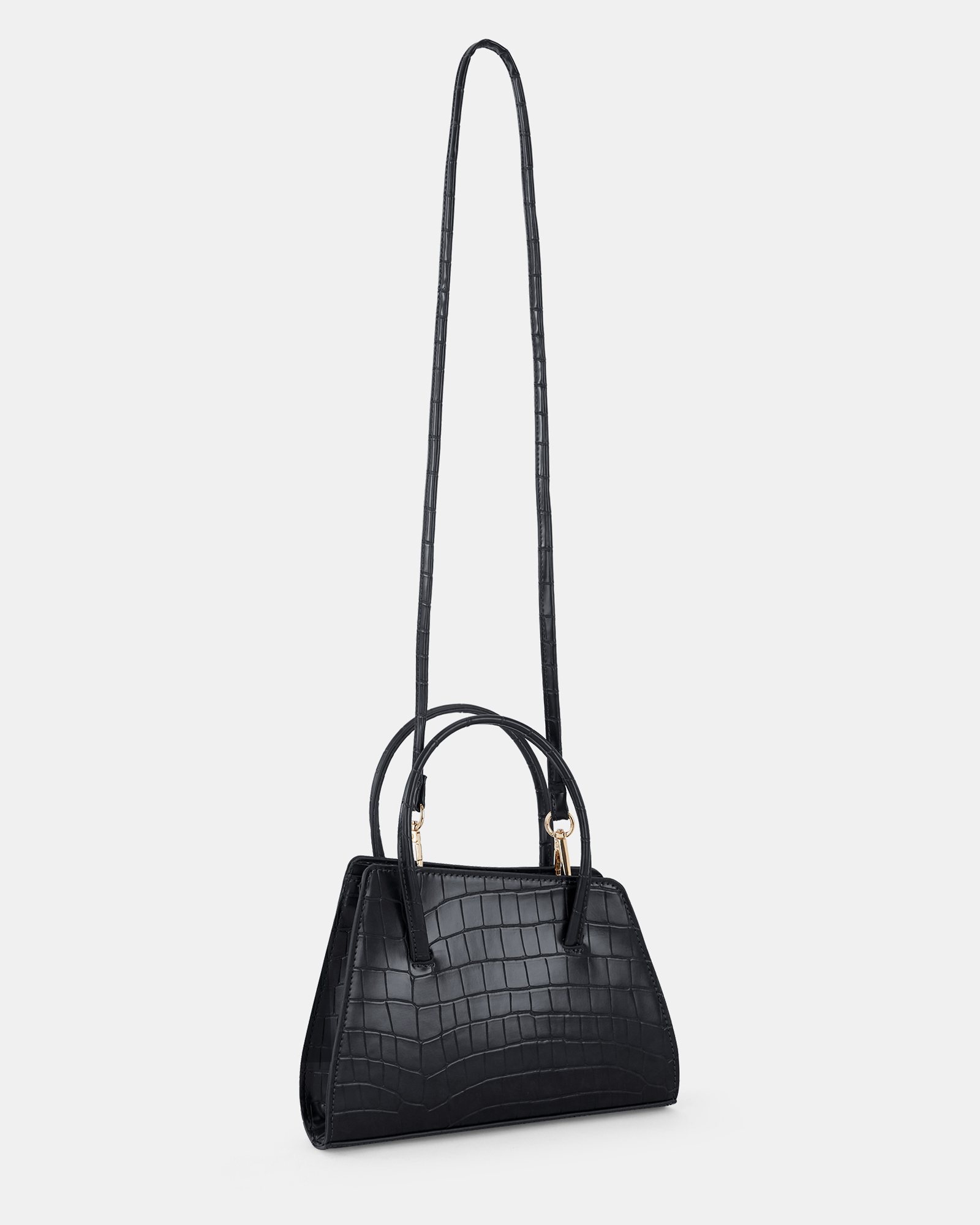 ALTON Black Croc TOP HANDLE BAG Buy Women's ACCESSORIES Online Novo