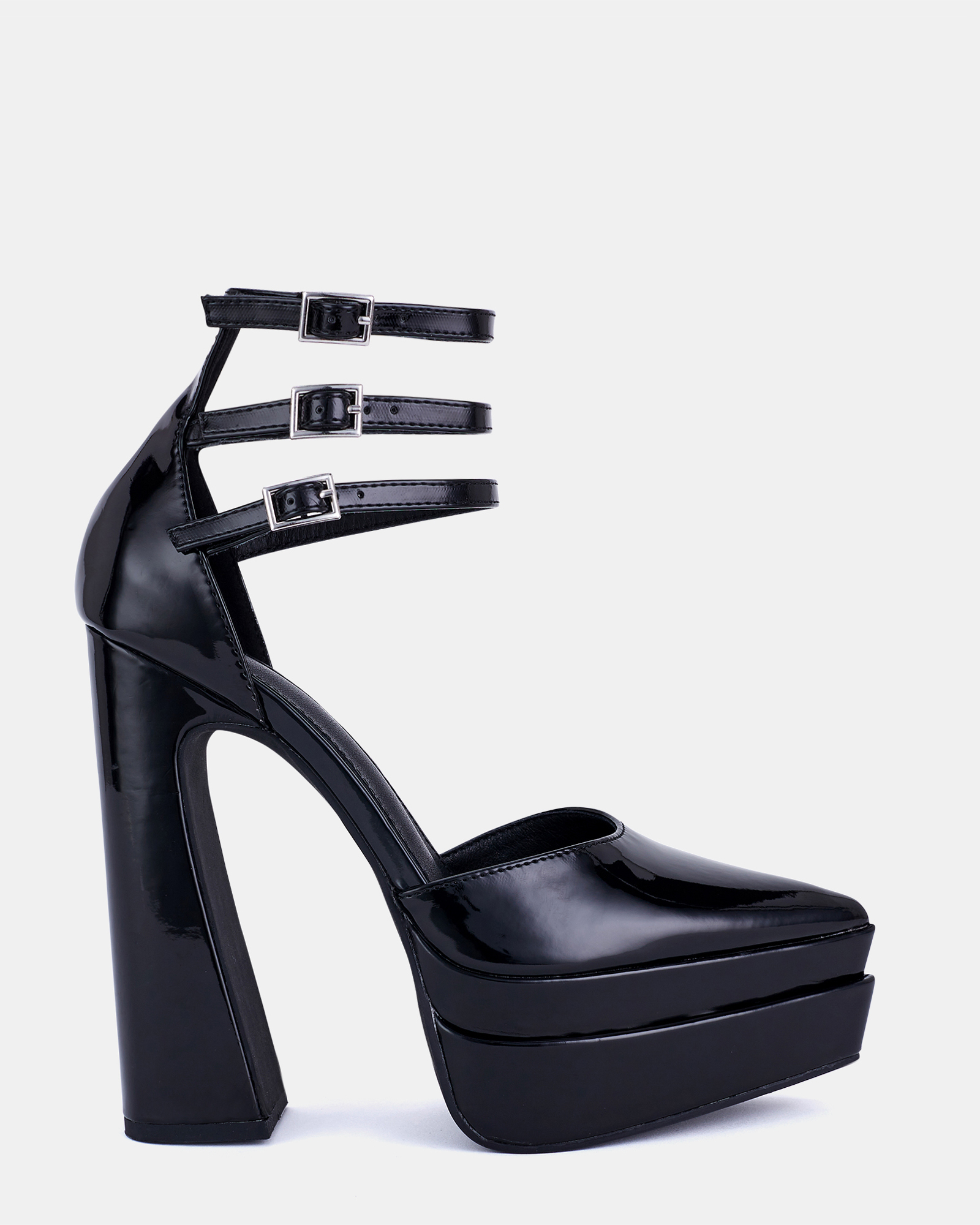 ZOELLA Black Patent Platform Heels Buy Women's HEELS Online Novo Shoes