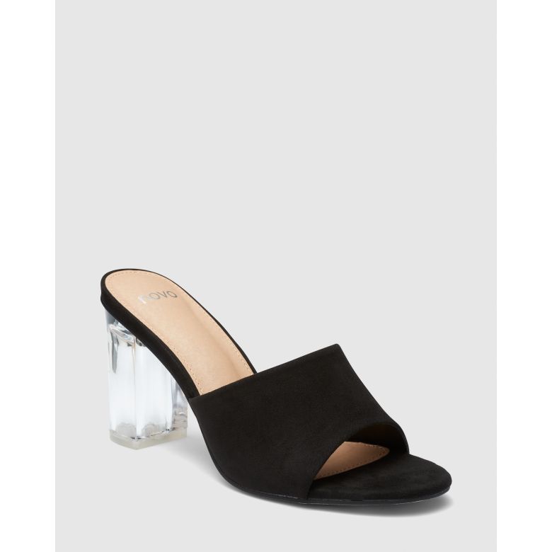black shoes with clear heels