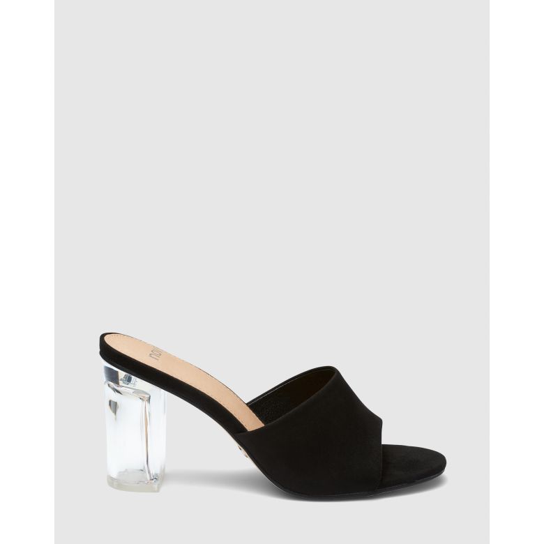 black shoes with clear heels