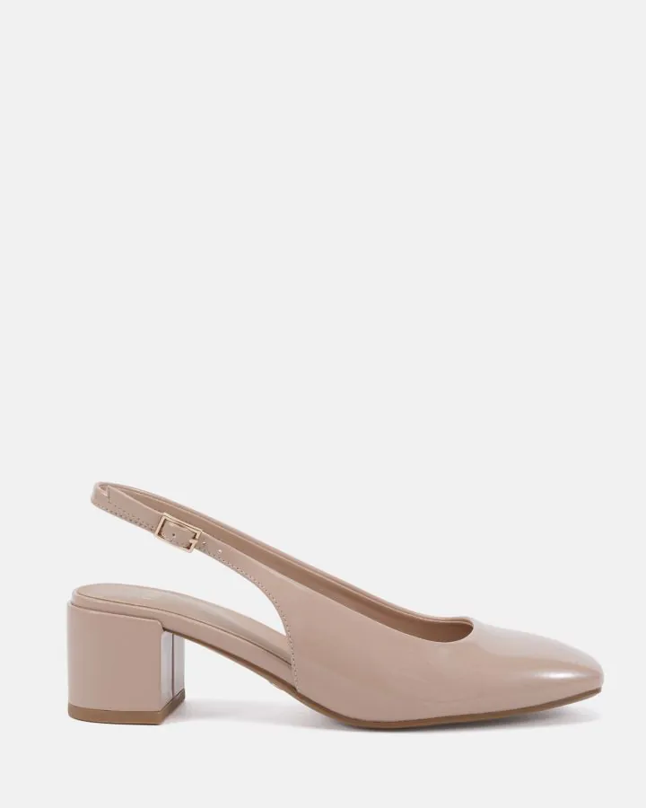 PADDED FOOTBED IVOREE NUDE PATENT