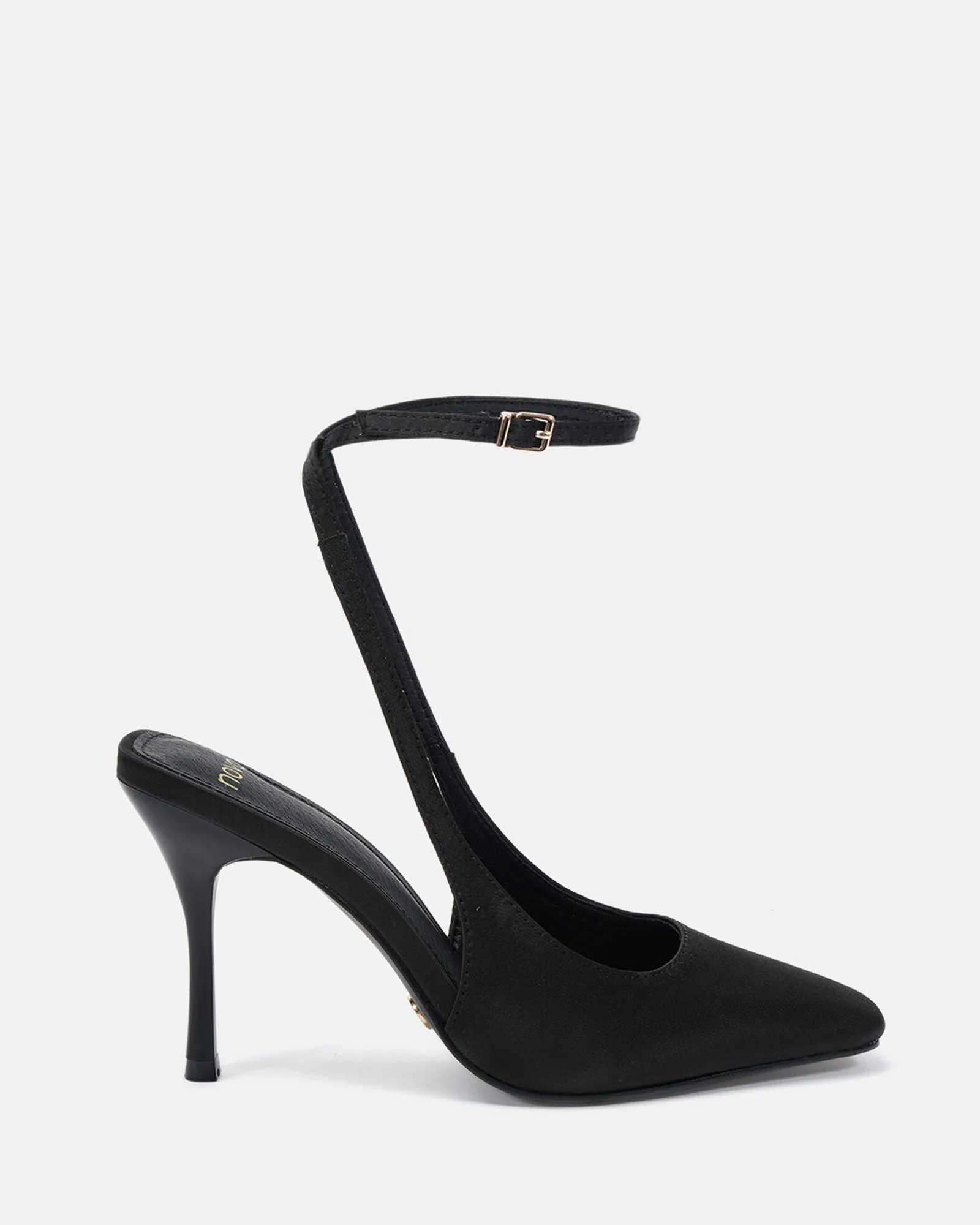 IRISH Black Satin High Heels Buy Women's HEELS Online Novo Shoes