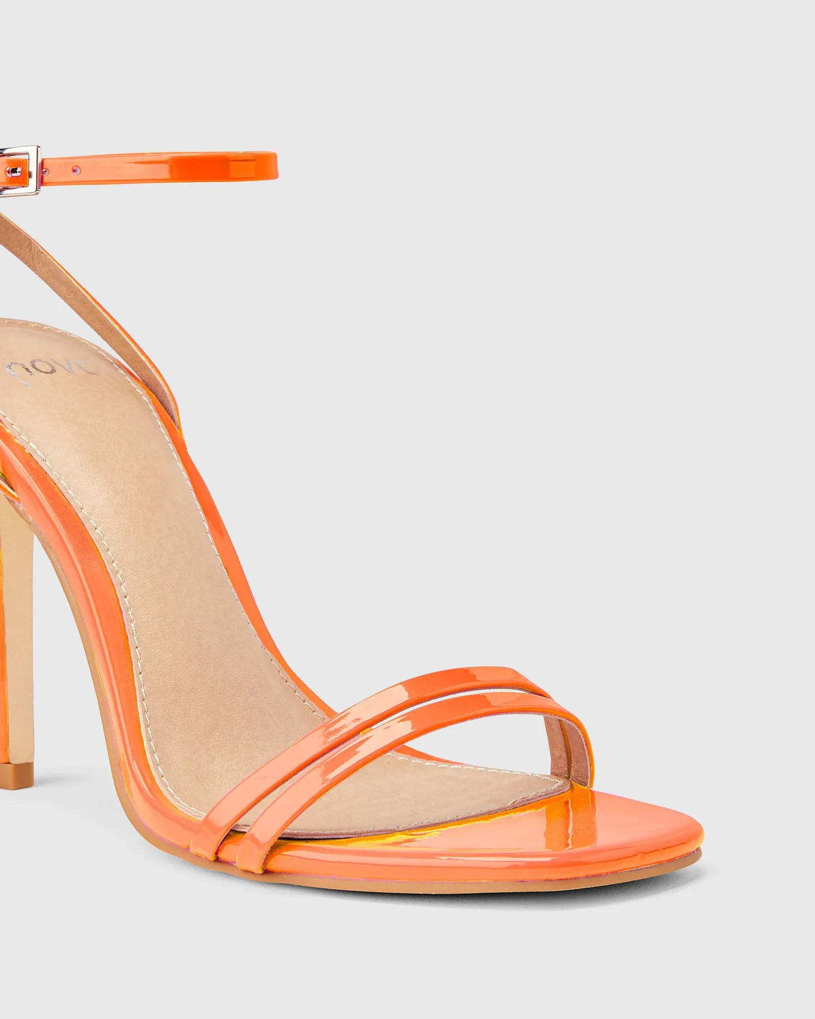 orange peep toe heels