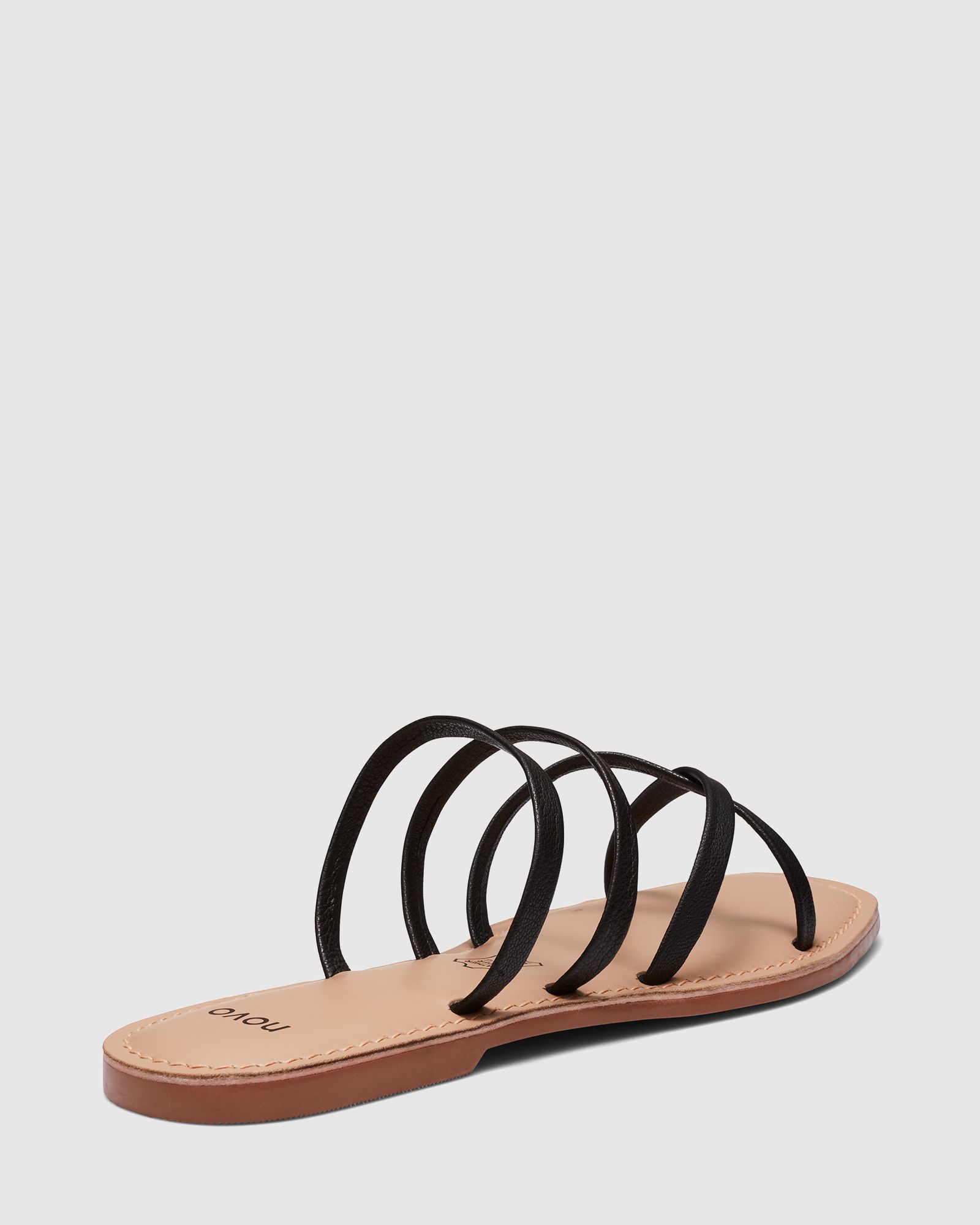 SIMONA BLACK Flat Sandals | Buy Women's SANDALS Online | Novo Shoes