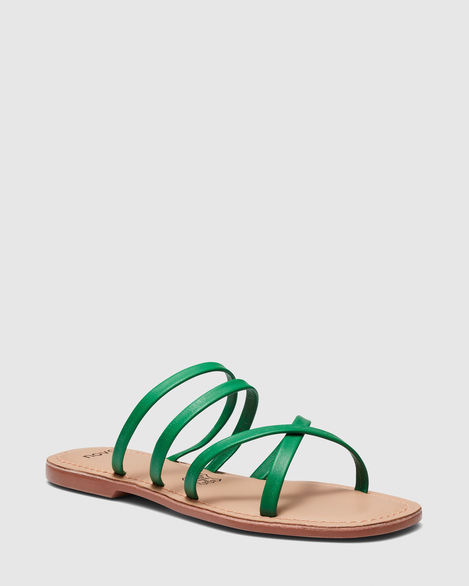 SIMONA GREEN Flat Sandals | Buy Women's SANDALS Online | Novo Shoes
