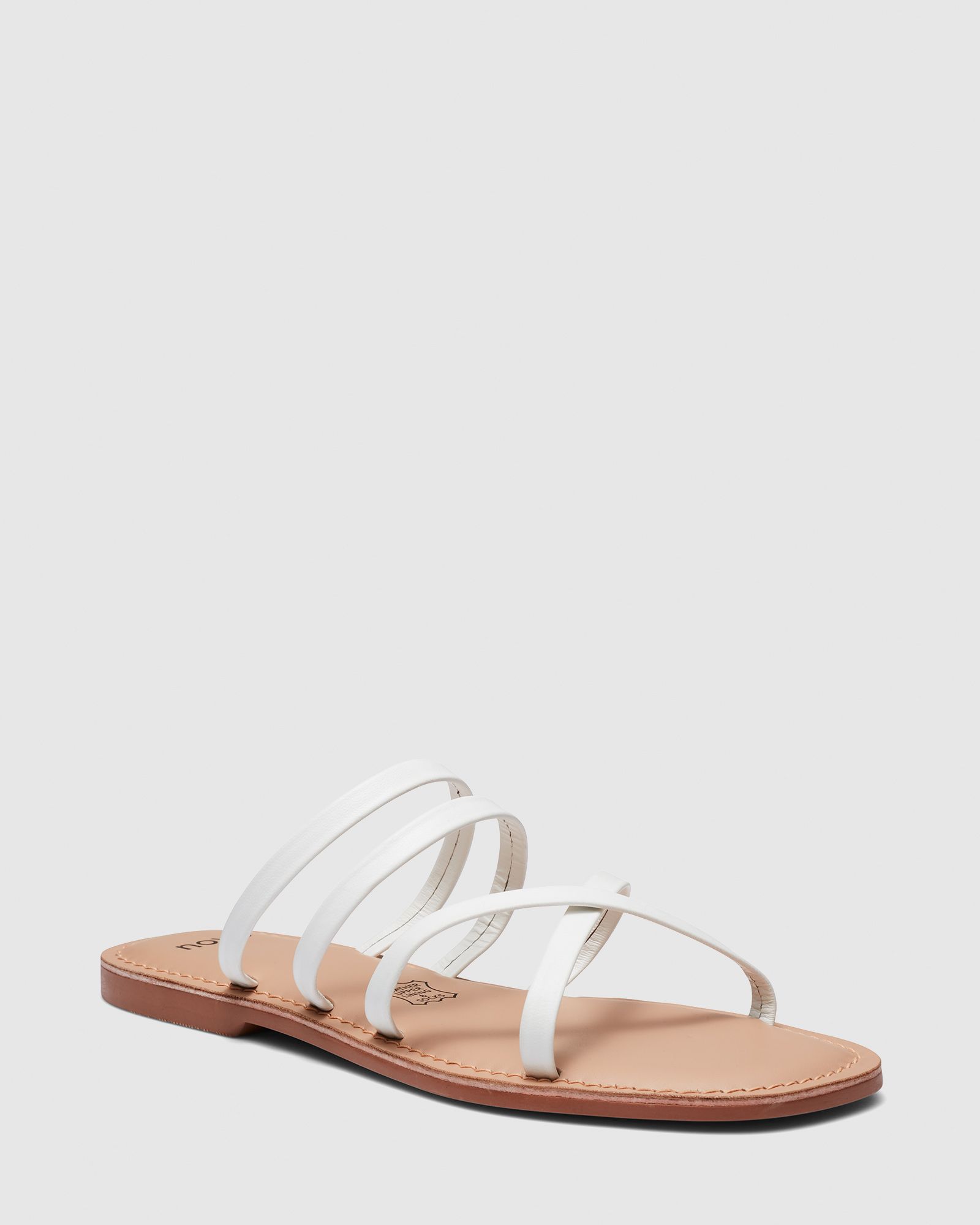 SIMONA WHITE Flat Sandals | Buy Women's SANDALS Online | Novo Shoes