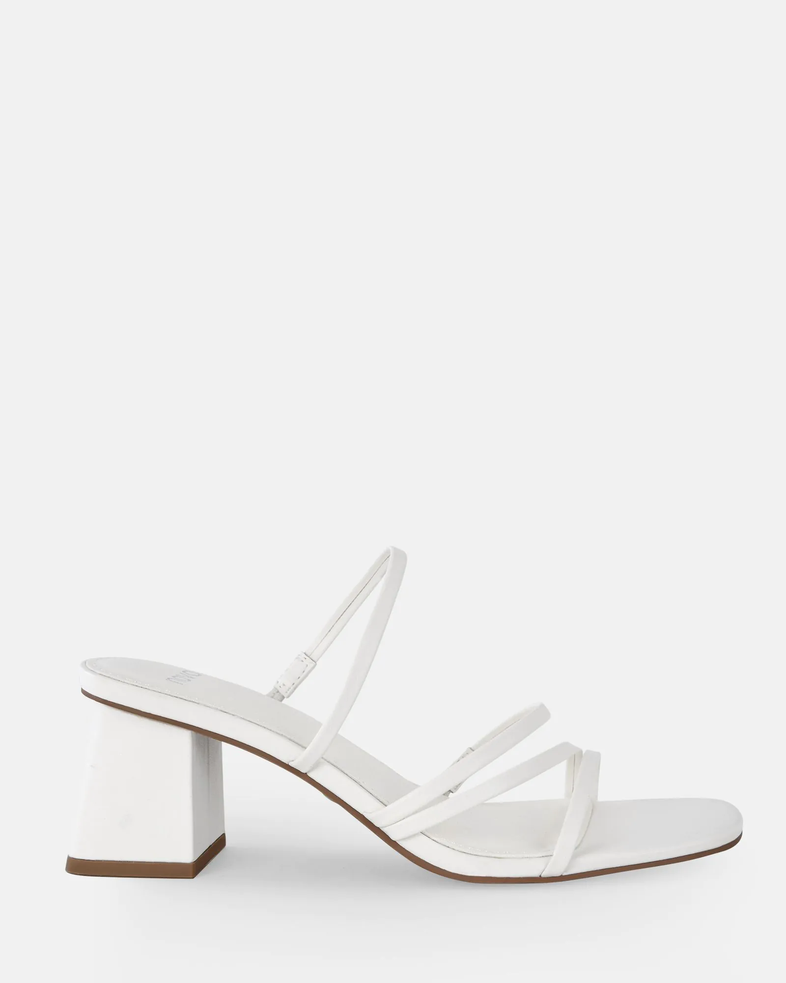 High Heel White Strappy Mules Heels UNATHI WHITE