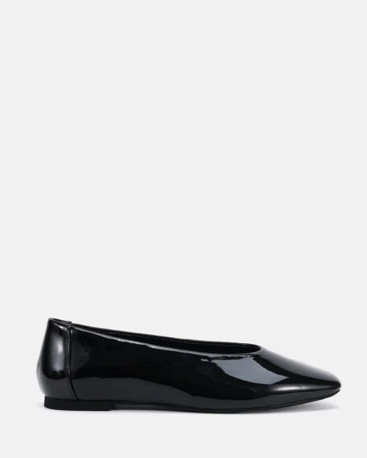 princess polly baby blue dress Everlane Gallery Square-Toe Flat in Black, Size 7, Italian Leather main image 1
