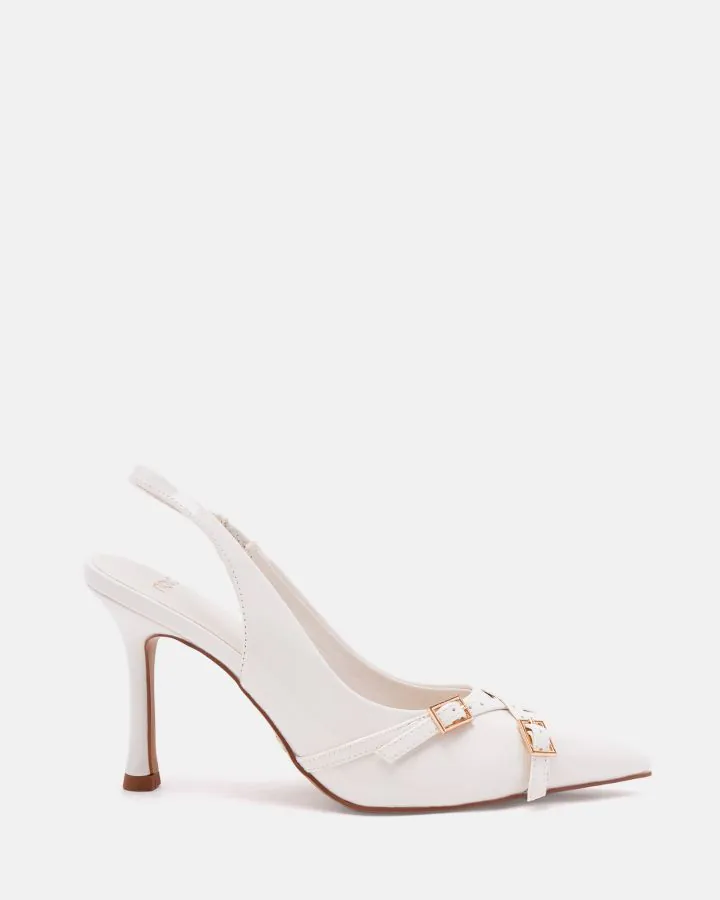 IGGI  WHITE PATENT PUMPS
