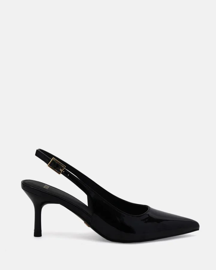 IRMA  BLACK PATENT PUMPS